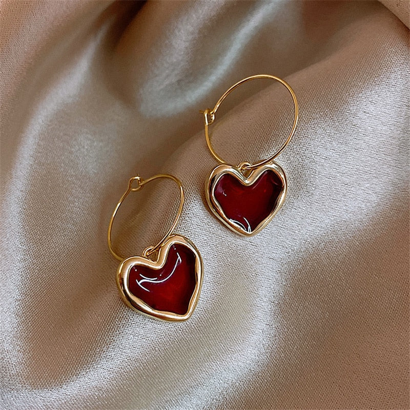 Automne Hiver Nouveau Boucles d'oreilles brunes Boucles d'oreilles Vintage Matte pour femmes