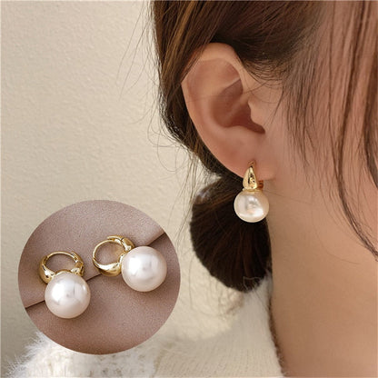 2024 Nouveau Clous d'oreilles en perles pour femmes, Minimalist Tiny Huggies Hoops, Eardrop de couleur or