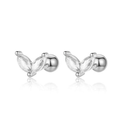 2PC boucles d'oreilles en acier inoxydable pour femmes minuscules pendentifs en cristal de zirconium boucles d'oreilles de cartilage bijoux de piercing