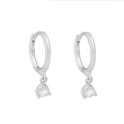 2PC boucles d'oreilles en acier inoxydable pour femmes minuscules pendentifs en cristal de zirconium boucles d'oreilles de cartilage bijoux de piercing