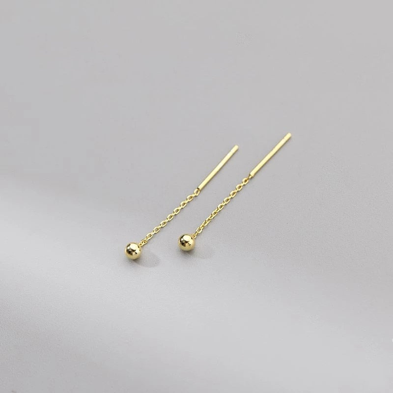 Boucles d'oreilles longues et pendantes pour femmes, piercing en cristal de Zircon couleur or rose, enfileur d'oreilles